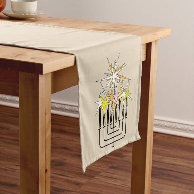 HANUKKAH LIGHTS MENORAH SHORT TABLE RUNNER (In Situ)