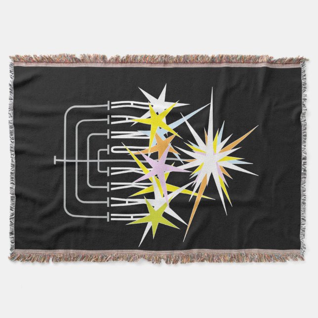 HANUKKAH LIGHTS THROW BLANKET (Front)