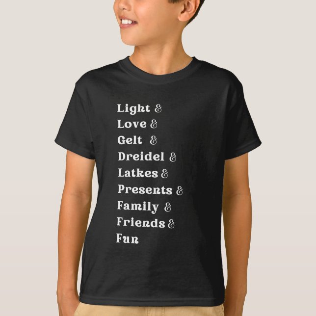 Hanukkah List t-shirt (Front)