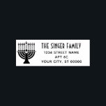 Hanukkah Lit Menorah Name Return Address LS Self-inking Stamp<br><div class="desc">Hanukkah Lit Menorah Name Return Address =========</div>