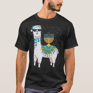 Hanukkah Llama Cute Alpaca Chanukah Christmas For  T-Shirt