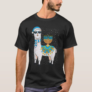 Hanukkah Llama Cute Alpaca Chanukah Christmas For  T-Shirt