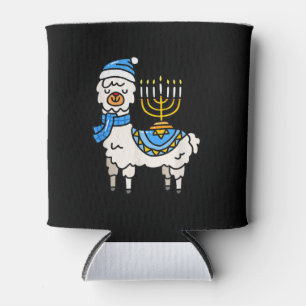 Hanukkah Llama Menorah Chanukah Alpaca Cute Gift Can Cooler