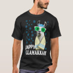 Hanukkah   Llama with Glasses Kippah and Tallit T-Shirt<br><div class="desc">Hanukkah   Llama with Glasses Kippah and Tallit</div>