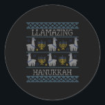 Hanukkah - Llamazing Hanukkah Classic Round Sticker<br><div class="desc">You are Jewish and celebrate Hanukkah with the candlestick Hanukkah and the cube Dreidl? Then show Jewish religion with this amazing Hanukkah word game with pretty lamas.</div>