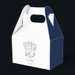 Hanukkah Love & Light Floral Menorah Favour Box<br><div class="desc">Hanukkah Love & Light Floral Menorah Favour Box. Personalise the custom text above. You can find additional coordinating items in our "Floral Hanukkah Menorah and Dreidel" collection.</div>