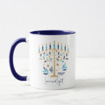 Hanukkah Love & Light Floral Menorah Mug<br><div class="desc">Hanukkah Love & Light Floral Menorah Mug. Personalise the custom text above. You can find additional coordinating items in our "Floral Hanukkah Menorah and Dreidel" collection.</div>