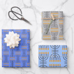 Hanukkah Menorah Abstract Design  Wrapping Paper S<br><div class="desc">Hanukkah Menorah Abstract Design Wrapping Paper Set with customisable background colour.</div>