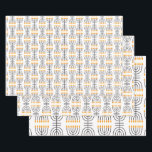 Hanukkah Menorah Abstract Design  Wrapping Paper Sheet<br><div class="desc">Hanukkah Menorah Abstract Design Wrapping Paper Set with customisable background colour.</div>