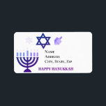 Hanukkah Menorah and Dreidels Label<br><div class="desc">.Celebrate eight days and eight nights of the Festival of Lights with Hanukkah cards and gifts. The festival of lights is here. Light the menorah, play with the dreidel and feast on latkes and sufganiyots. Celebrate the spirit of Hanukkah with friends, family and loved ones by wishing them Happy Hanukkah....</div>