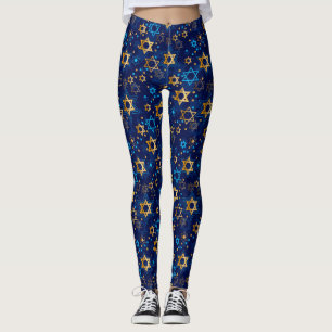 Hanukkah Menorah Blue Star of David Leggings