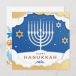 Hanukkah Menorah Card<br><div class="desc">Paper cutout look design.</div>