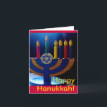 Hanukkah Menorah Card-Colours Holiday Card<br><div class="desc">This lovely card is perfect for celebrating Hanukkah.</div>