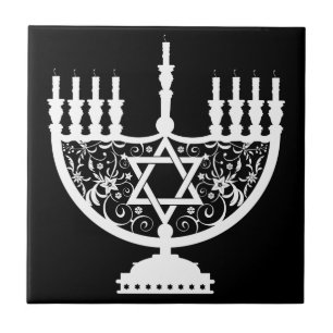 Hanukkah Menorah Ceramic Tile