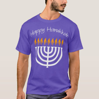 Hanukkah Menorah  Chanukah Candles Jewish Holiday  T-Shirt