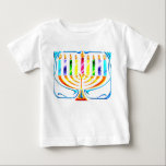 Hanukkah Menorah - Chanukah Menorah Baby T-Shirt<br><div class="desc">Hanukkah Menorah - Chanukah Menorah Card showing all the candles burning brightly for this special time of year,  the Jewish Festival of Lights.</div>