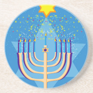 hanukkah menorah coaster