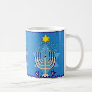 hanukkah menorah coffee mug