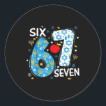 Hanukkah Menorah Dreidel 67 Festive Chanukah Six S Classic Round Sticker<br><div class="desc">Hanukkah Menorah Dreidel 67 Festive Chanukah Six Seven Meme</div>