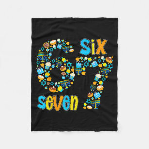 Hanukkah Menorah Dreidel 67 Festive Chanukah Six S Fleece Blanket