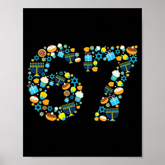 Hanukkah Menorah Dreidel 67 Festive Chanukah Six S Poster (Front)