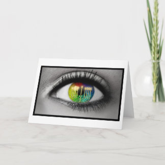 Hanukkah Menorah & Eye Reflection Greeting Card