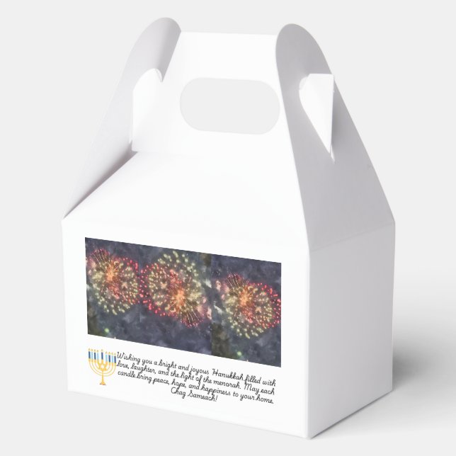 Hanukkah  menorah , fire crackers  favour box (Front)