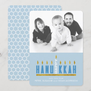 Hanukkah Menorah Happy Hanukkah 1 Photo Card
