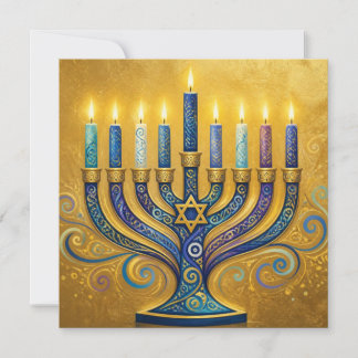 Hanukkah Menorah Holiday Card