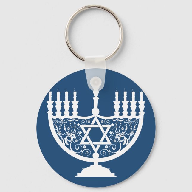 Hanukkah Menorah Key Ring (Front)