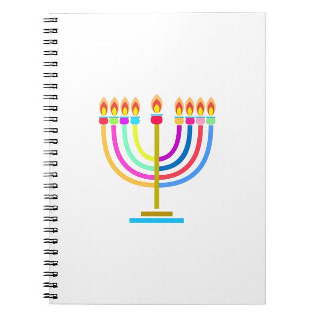 Hanukkah Menorah Lights Holiday symbol Notebook (Front)