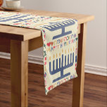 Hanukkah Menorah Long Table Runner<br><div class="desc">Hanukkah, "Menorah" "16 x 108" This design can be transferred onto other sized table runners and other Zazzle products. (Be sure to check fit if transfer to other size runners.) Add text anywhere on runner. if you like. All design elements can be edited. Thanks for stopping and shopping by. Much...</div>