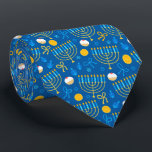 Hanukkah Menorah Neck Tie<br><div class="desc">A Beautiful Blue And Yellow Necktie Celebrating The Hanukkah Menorah Season</div>