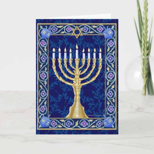 Hanukkah Menorah Notecard (Front)
