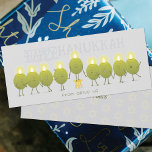 Hanukkah Menorah Olives | Grey Group<br><div class="desc">Celebrate the Festival of Lights with a smile! This Hanukkah card features a group of fun-loving olives who light up together to form a menorah, with the playful message “Happy Hanukkah from olive us.” Perfect for families, friends, organisations, or businesses — and available with a logo template for an extra...</div>