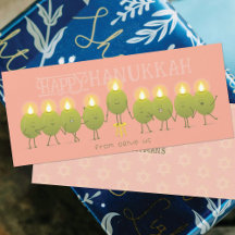 Hanukkah Menorah Olives | Group Greeting Card