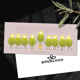 Hanukkah Menorah Olives Mauve Company Logo Card