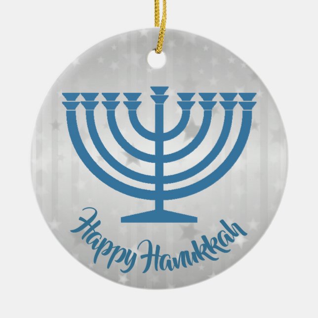 Hanukkah Menorah Ornament (Front)
