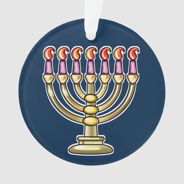 Hanukkah Menorah Ornament (Front)