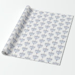 Hanukkah Menorah Pattern Pretty Wrapping Paper<br><div class="desc">This pretty wrapping paper has a menorah pattern for Hanukkah. See the matching party invitations here: https://www.zazzle.com/hanukkah_party_funny_whole_latke_fun_invitation-256781977102628379</div>