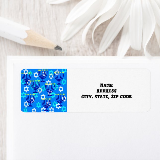 Hanukkah Menorah  Return Address Label (Insitu)