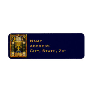 Hanukkah Menorah Return Address Label