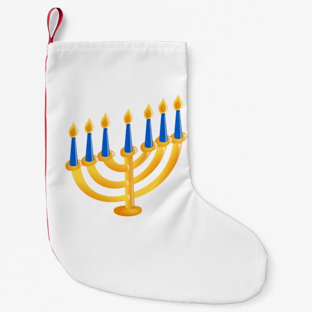 Hanukkah Menorah Small Christmas Stocking (Front)