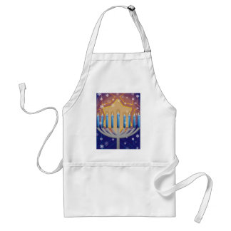 Hanukkah Menorah & Snowy Window Kitchen Apron