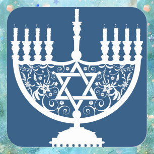 Hanukkah Menorah Square Sticker