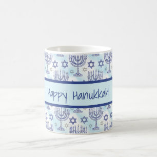 Hanukkah Menorah Star of David Doodle Art Style Coffee Mug