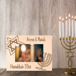 Hanukkah Menorah Star of David Simple and Classic  Etched Frames<br><div class="desc">Happy Hanukkah ❄
Great Beautiful Personalised gift for family and friends! makes grandparents happy!
Replace the text with your own name or message.
Happy Holidays 🕯 ⚘</div>