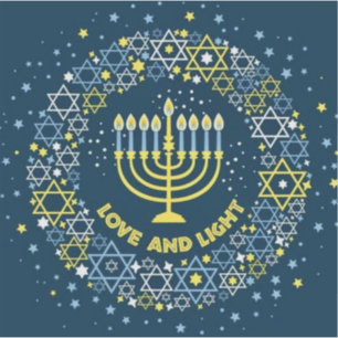 Hanukkah Menorah Star of David Wreath 