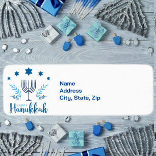 Hanukkah Menorah star Return Address Label