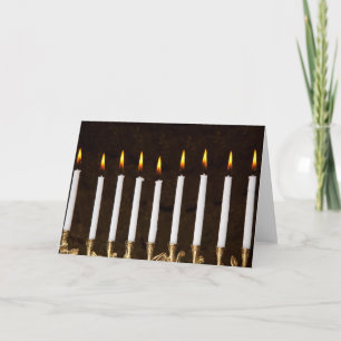 Hanukkah Menorah with Burning Candles Card